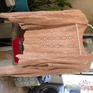 Pink lace cardigan